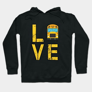 Funny Love School Bus Driver Typography Gift Hoodie